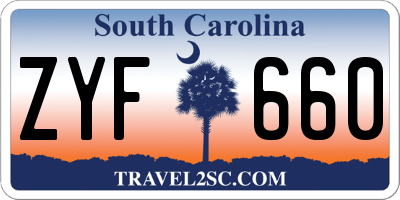 SC license plate ZYF660