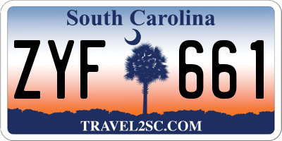 SC license plate ZYF661