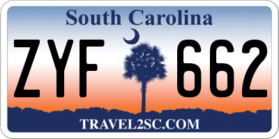 SC license plate ZYF662