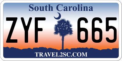 SC license plate ZYF665
