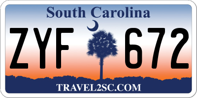 SC license plate ZYF672
