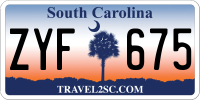 SC license plate ZYF675