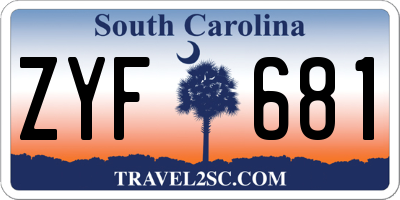 SC license plate ZYF681