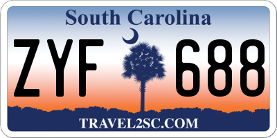 SC license plate ZYF688