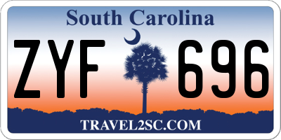 SC license plate ZYF696