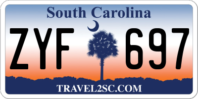 SC license plate ZYF697