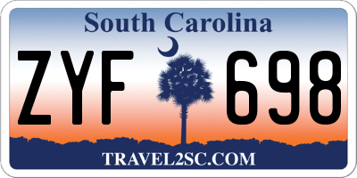 SC license plate ZYF698
