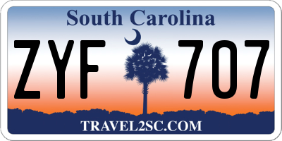 SC license plate ZYF707