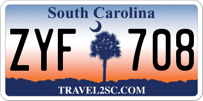 SC license plate ZYF708