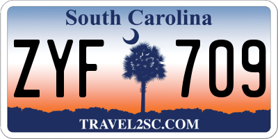 SC license plate ZYF709