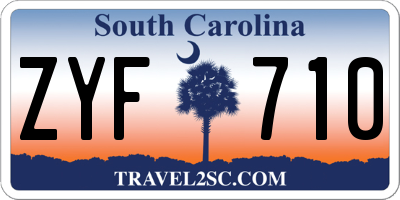 SC license plate ZYF710