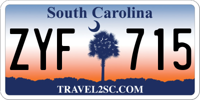 SC license plate ZYF715