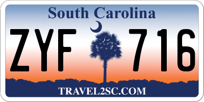 SC license plate ZYF716