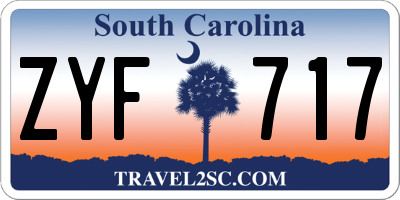 SC license plate ZYF717