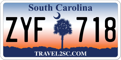 SC license plate ZYF718