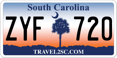 SC license plate ZYF720