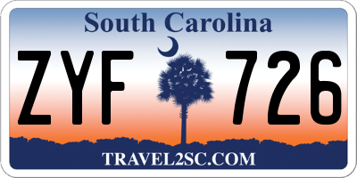 SC license plate ZYF726