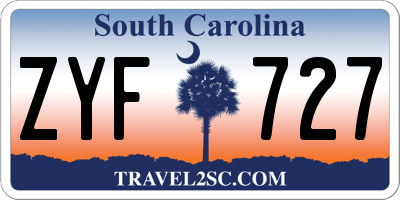 SC license plate ZYF727