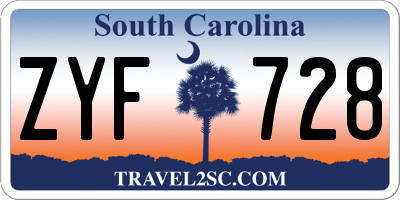SC license plate ZYF728