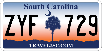 SC license plate ZYF729