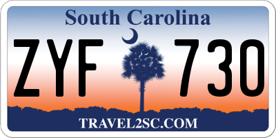 SC license plate ZYF730