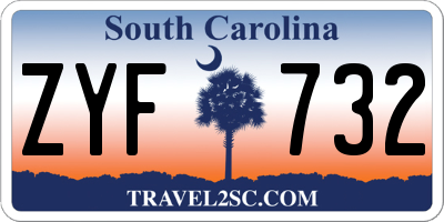 SC license plate ZYF732