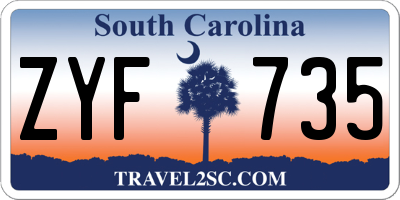 SC license plate ZYF735