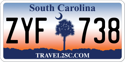 SC license plate ZYF738