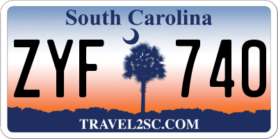 SC license plate ZYF740