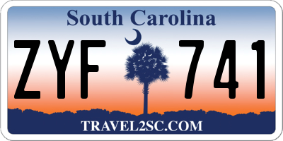 SC license plate ZYF741