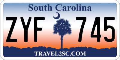 SC license plate ZYF745