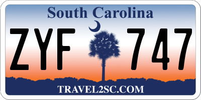 SC license plate ZYF747