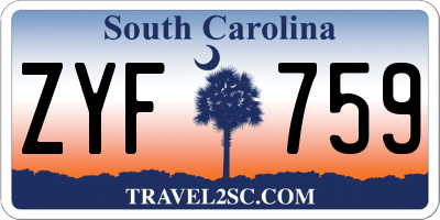 SC license plate ZYF759