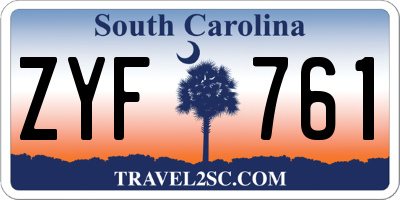 SC license plate ZYF761