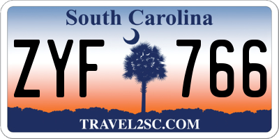 SC license plate ZYF766