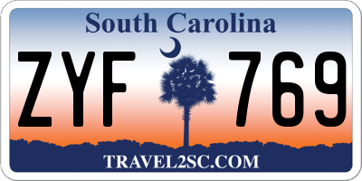 SC license plate ZYF769