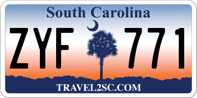 SC license plate ZYF771