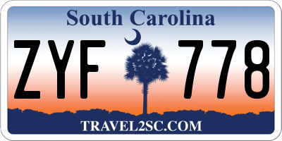 SC license plate ZYF778