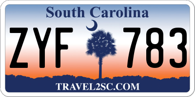 SC license plate ZYF783