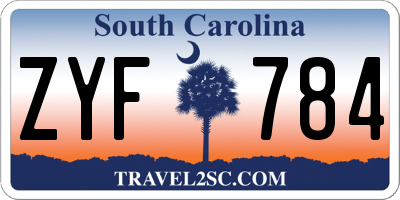 SC license plate ZYF784