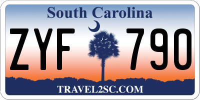 SC license plate ZYF790