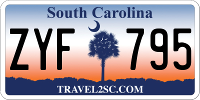 SC license plate ZYF795