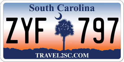 SC license plate ZYF797