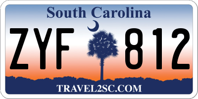 SC license plate ZYF812