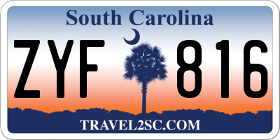 SC license plate ZYF816