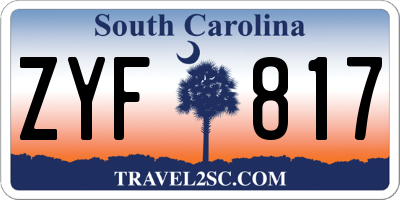 SC license plate ZYF817