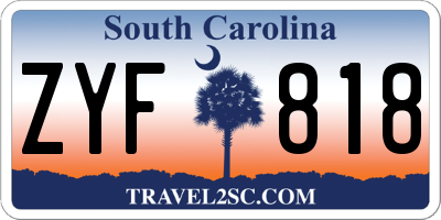 SC license plate ZYF818