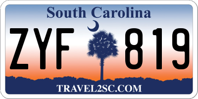 SC license plate ZYF819