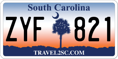 SC license plate ZYF821
