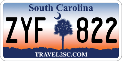 SC license plate ZYF822